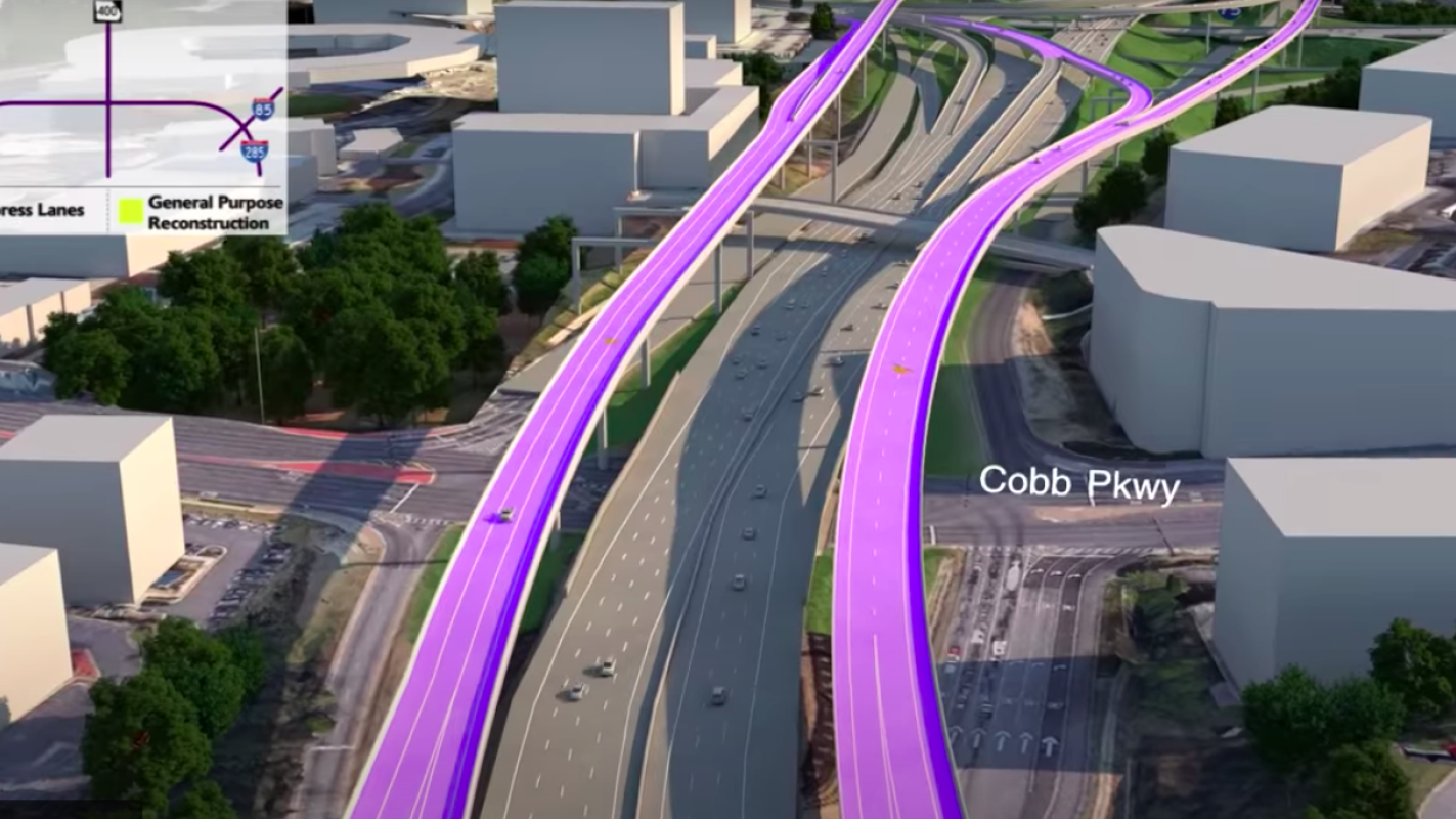 Arching over Atlanta, 33-mile express lanes initiative nears